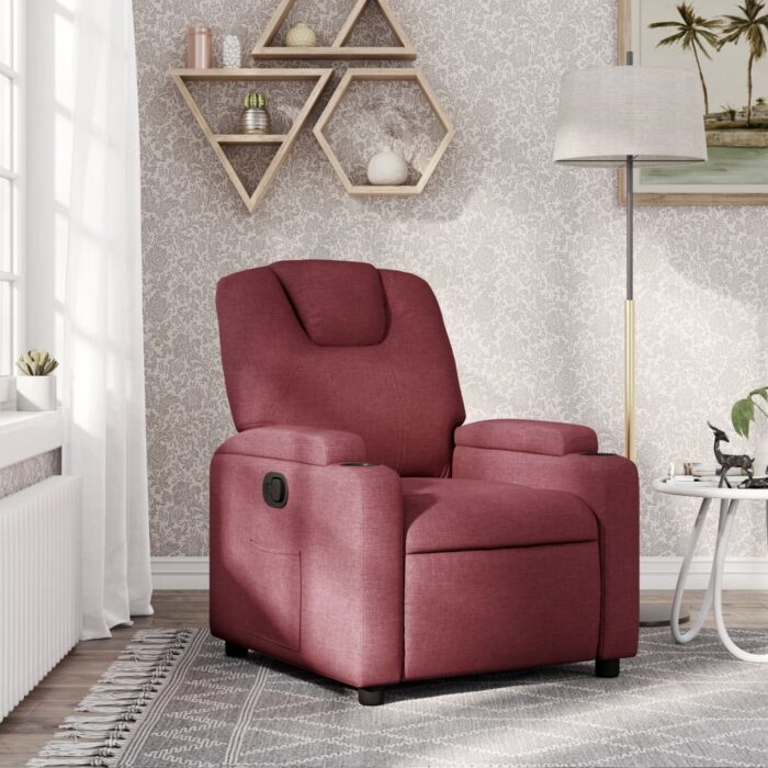 Fauteuil inclinable Rouge bordeaux Tissu – Image 1