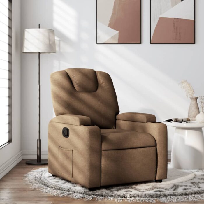 Fauteuil inclinable Marron Tissu – Image 1