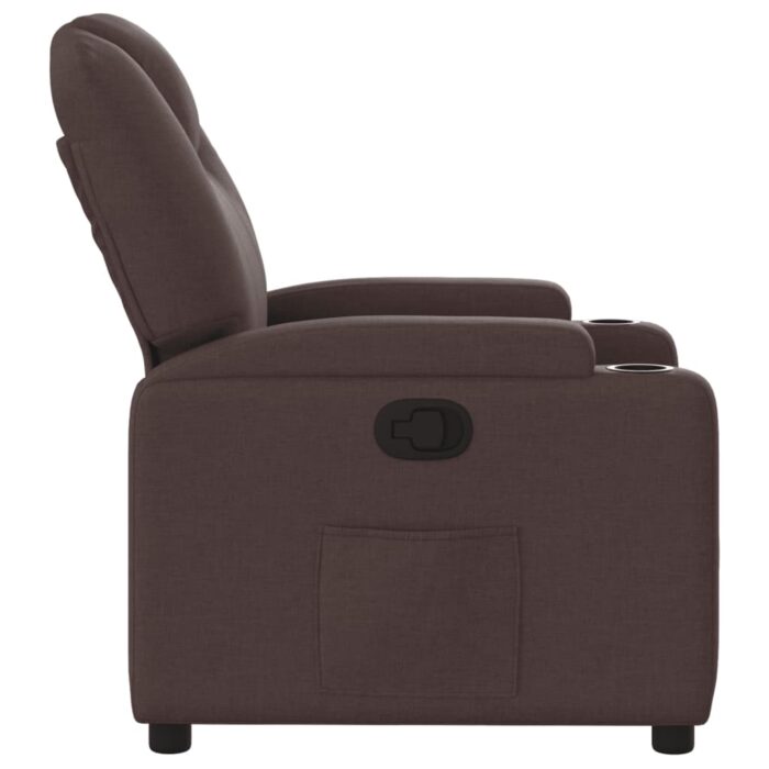 Fauteuil inclinable Marron foncé Tissu – Image 2