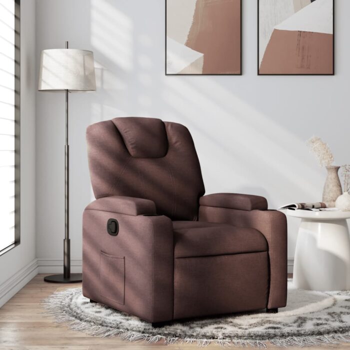 Fauteuil inclinable Marron foncé Tissu – Image 1