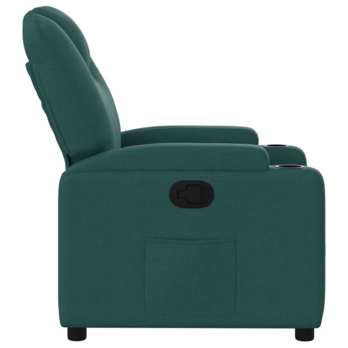 Fauteuil inclinable Vert foncé Tissu – Image 2