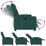 Fauteuil inclinable Vert foncé Tissu – Image 4