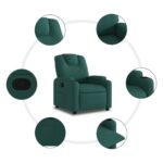 Fauteuil inclinable Vert foncé Tissu – Image 5