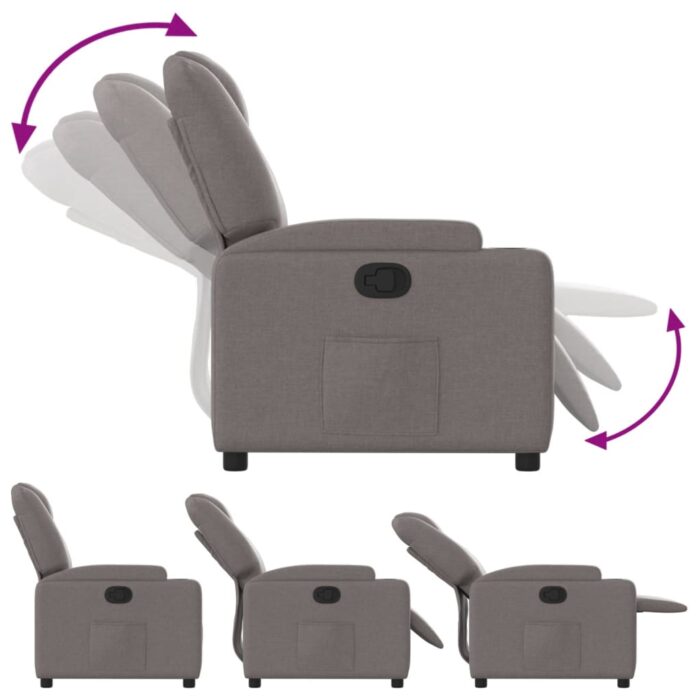 Fauteuil inclinable Taupe Tissu – Image 4