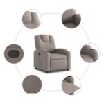 Fauteuil inclinable Taupe Tissu – Image 5