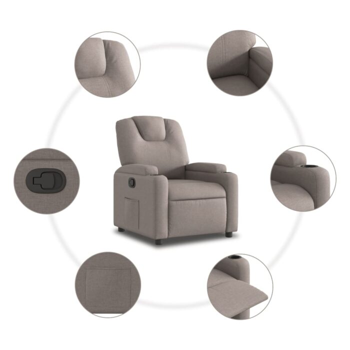 Fauteuil inclinable Taupe Tissu – Image 5