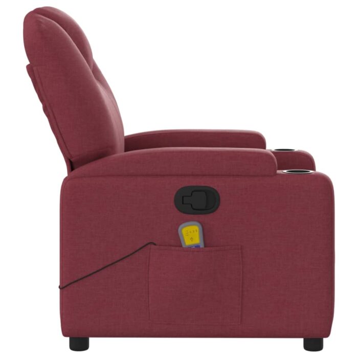 Fauteuil de massage inclinable Rouge bordeaux Tissu – Image 3
