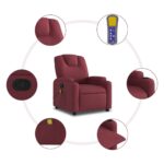 Fauteuil de massage inclinable Rouge bordeaux Tissu – Image 6