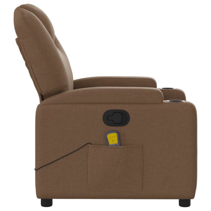 Fauteuil de massage inclinable Marron Tissu – Image 3