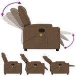 Fauteuil de massage inclinable Marron Tissu – Image 5