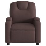 Fauteuil de massage inclinable Marron foncé Tissu – Image 2