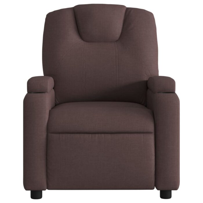 Fauteuil de massage inclinable Marron foncé Tissu – Image 2