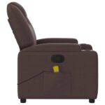 Fauteuil de massage inclinable Marron foncé Tissu – Image 3