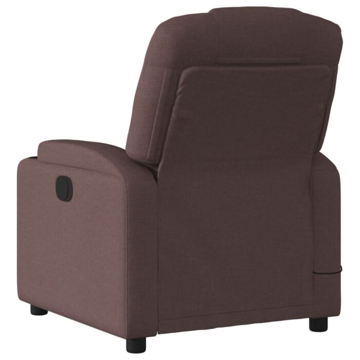 Fauteuil de massage inclinable Marron foncé Tissu – Image 4