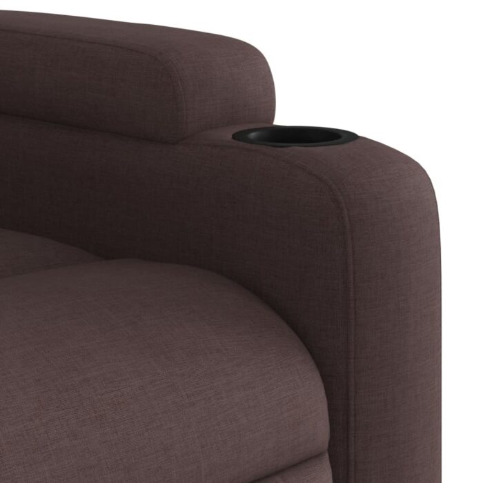 Fauteuil de massage inclinable Marron foncé Tissu – Image 7