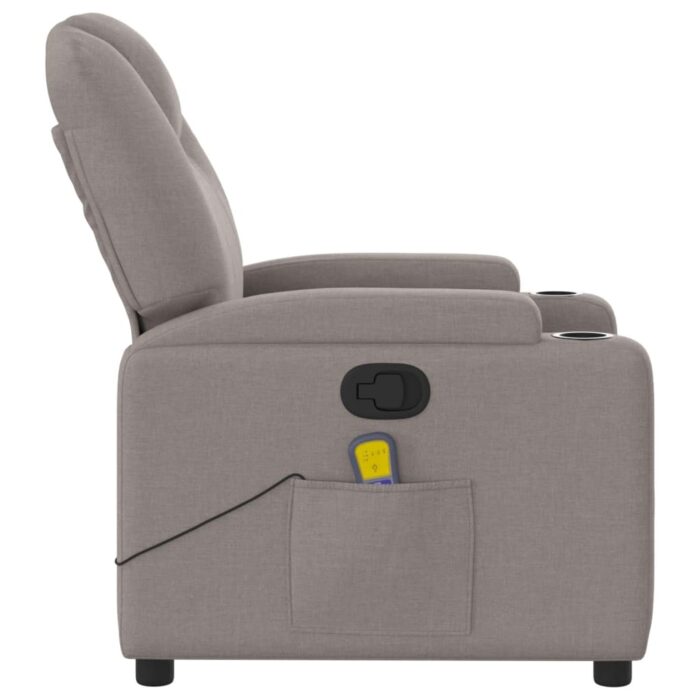 Fauteuil de massage inclinable Taupe Tissu – Image 3