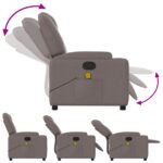 Fauteuil de massage inclinable Taupe Tissu – Image 5