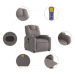 Fauteuil de massage inclinable Taupe Tissu – Image 6