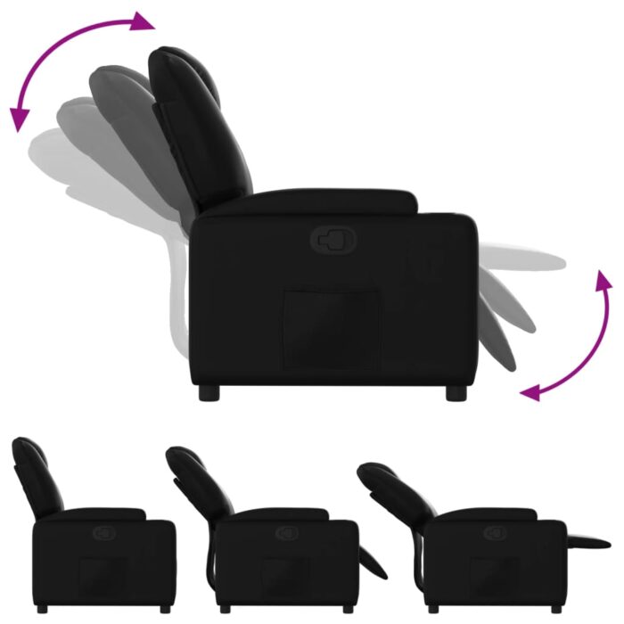 Fauteuil inclinable Noir Similicuir – Image 4