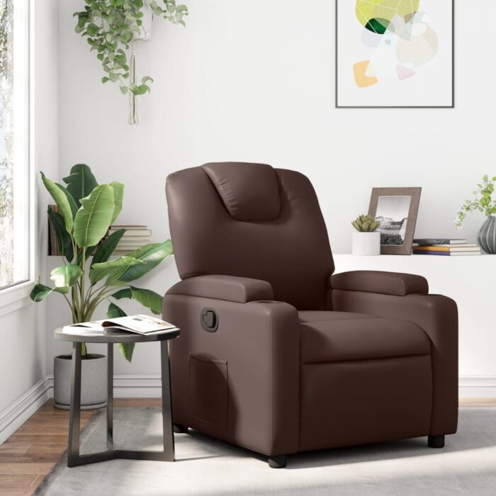 Fauteuil inclinable Marron Similicuir – Image 1