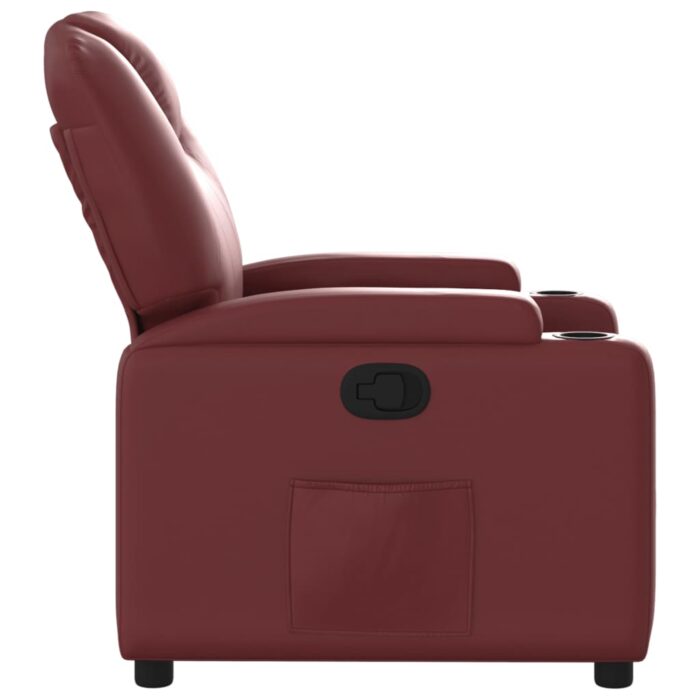 Fauteuil inclinable Rouge bordeaux Similicuir – Image 2
