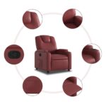 Fauteuil inclinable Rouge bordeaux Similicuir – Image 5
