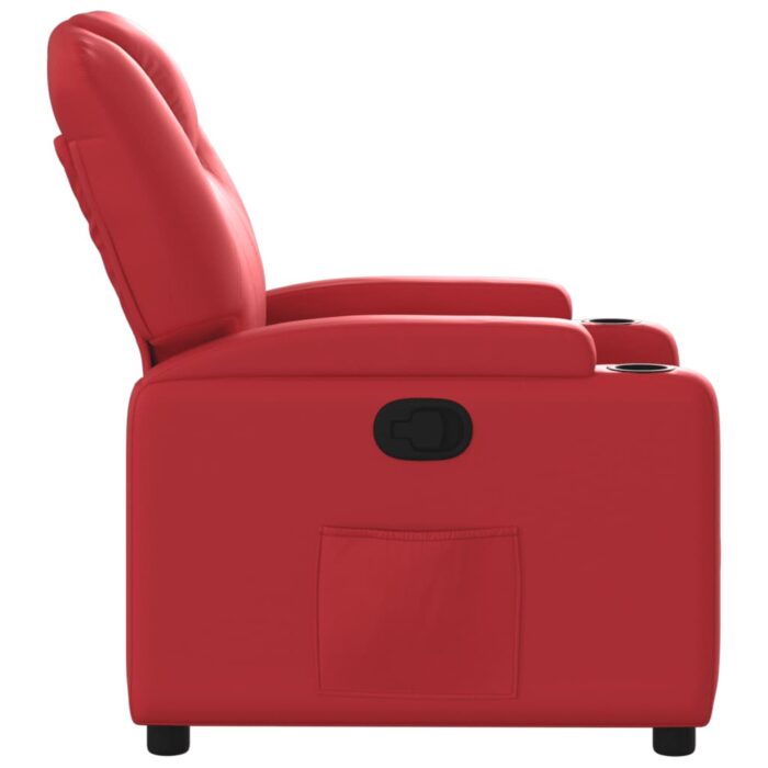 Fauteuil inclinable Rouge Similicuir – Image 2