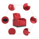 Fauteuil inclinable Rouge Similicuir – Image 5