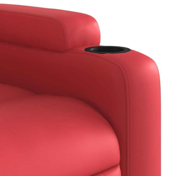 Fauteuil inclinable Rouge Similicuir – Image 6