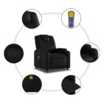 Fauteuil de massage inclinable Noir Similicuir – Image 6