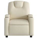 Fauteuil inclinable de massage Crème Similicuir – Image 2