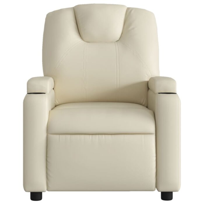 Fauteuil inclinable de massage Crème Similicuir – Image 2
