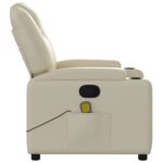 Fauteuil inclinable de massage Crème Similicuir – Image 3