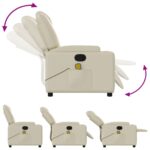 Fauteuil inclinable de massage Crème Similicuir – Image 5