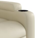 Fauteuil inclinable de massage Crème Similicuir – Image 7