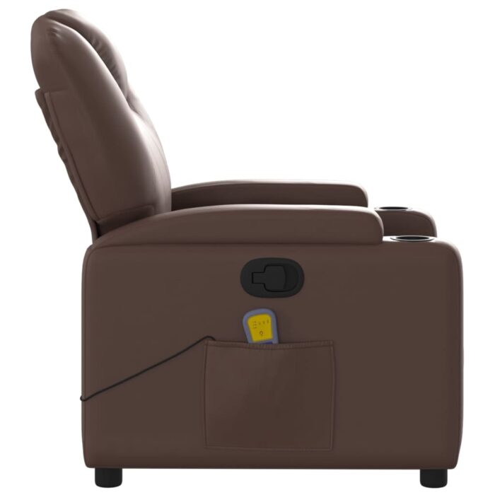 Fauteuil de massage inclinable Marron Similicuir – Image 3