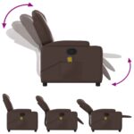 Fauteuil de massage inclinable Marron Similicuir – Image 5