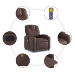 Fauteuil de massage inclinable Marron Similicuir – Image 6