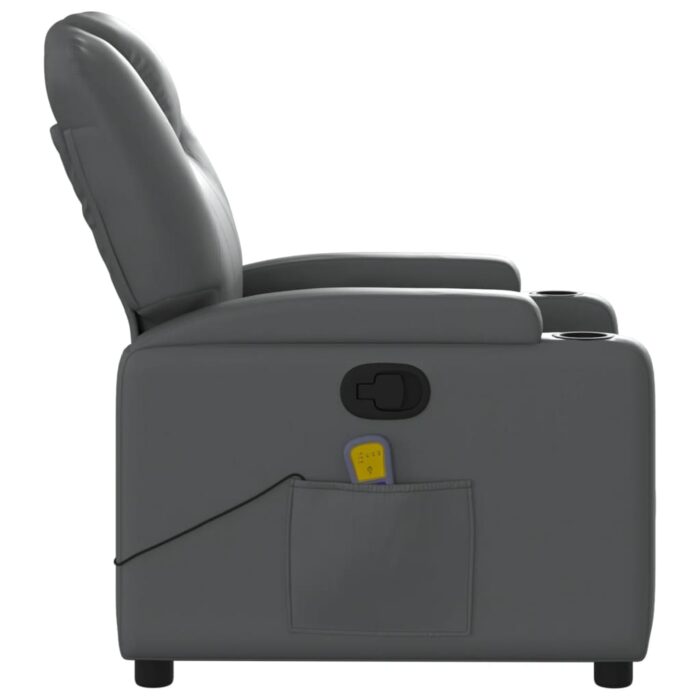 Fauteuil de massage inclinable Gris Similicuir – Image 3