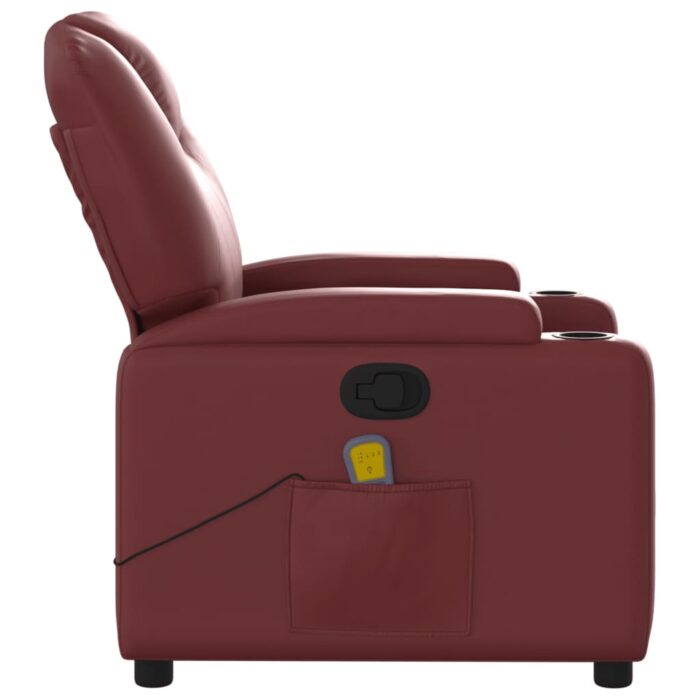 Fauteuil de massage inclinable Rouge bordeaux Similicuir – Image 3