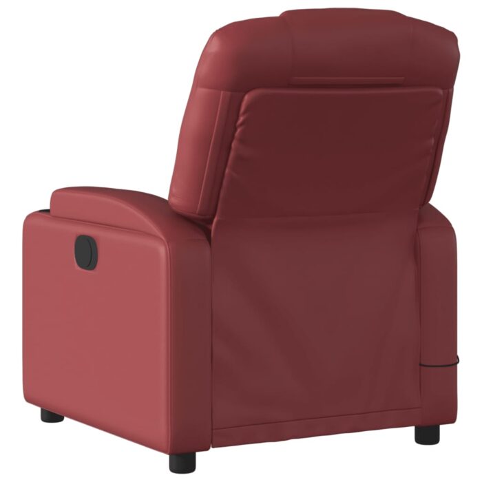 Fauteuil de massage inclinable Rouge bordeaux Similicuir – Image 4