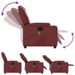 Fauteuil de massage inclinable Rouge bordeaux Similicuir – Image 5