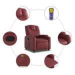 Fauteuil de massage inclinable Rouge bordeaux Similicuir – Image 6