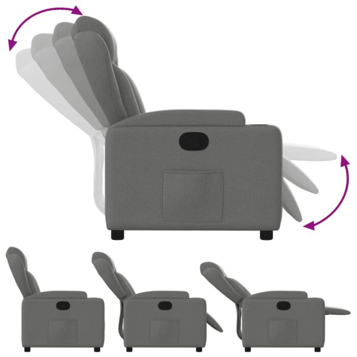 Fauteuil inclinable Gris foncé Tissu – Image 2