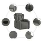 Fauteuil inclinable Gris foncé Tissu – Image 3