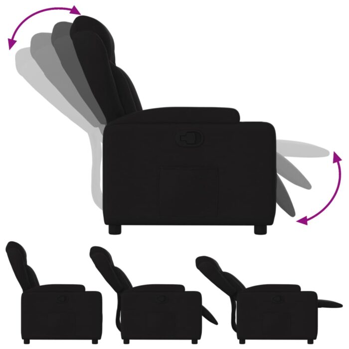 Fauteuil inclinable Noir Tissu – Image 2