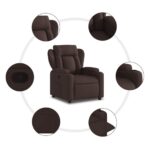 Fauteuil inclinable Marron foncé Tissu – Image 3