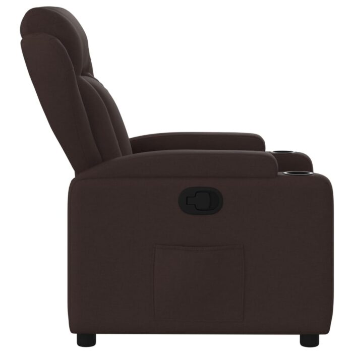 Fauteuil inclinable Marron foncé Tissu – Image 5