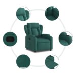 Fauteuil inclinable Vert foncé Tissu – Image 3