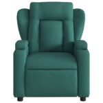 Fauteuil inclinable Vert foncé Tissu – Image 4